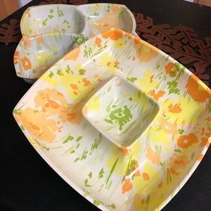 Vintage plastic serving tray 2pk